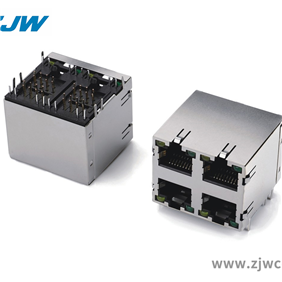 RJ-5JB-2X2PORT-90°DIP-LED
