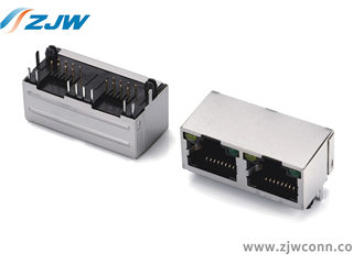 RJ-5JA-1X2PORT-90°DIP-LED
