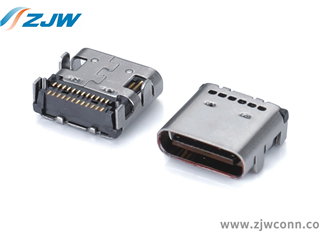 TYPE-C母座24PIN 双排SMT有柱