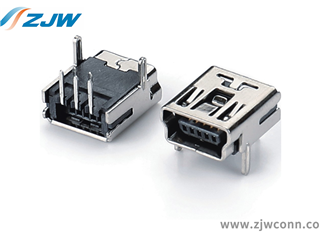 Mini USB 5P DIP90°